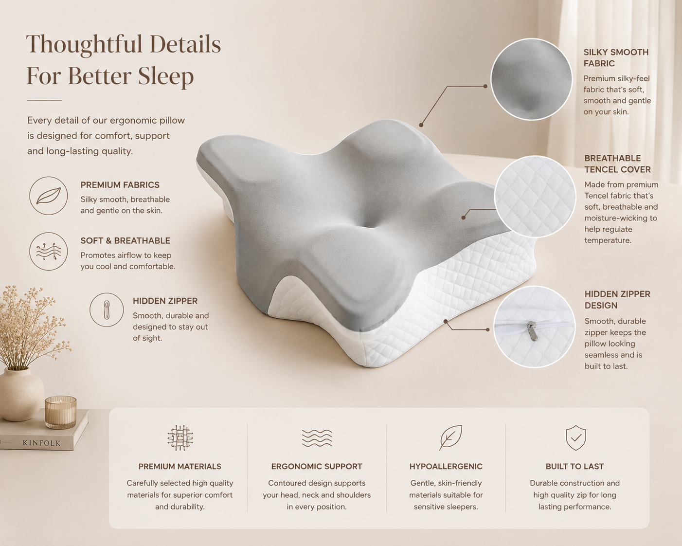 Sunday Sleeper™ AirAlign Ergonomic Pillow