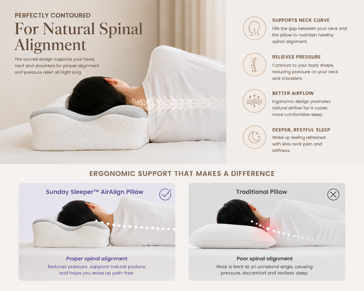Sunday Sleeper™ AirAlign Ergonomic Pillow
