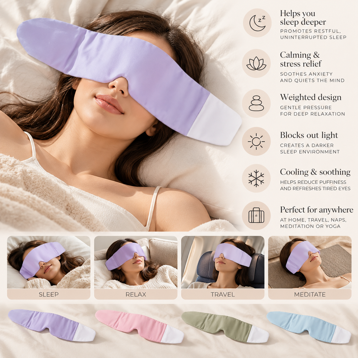 Sunday Sleeper™ Deep Sleep Weighted Eye Mask™